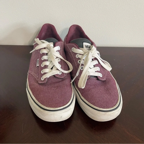 Vans Atwood Deluxe Sneakers Men’s Size 10 Port Royal Burgundy/ White Skater Low - Picture 3 of 7